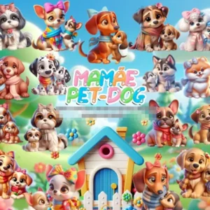 Kit Digital Mamãe de Pet em PNG para Amantes de Animais