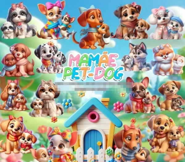 Kit Digital Mamãe de Pet em PNG para Amantes de Animais