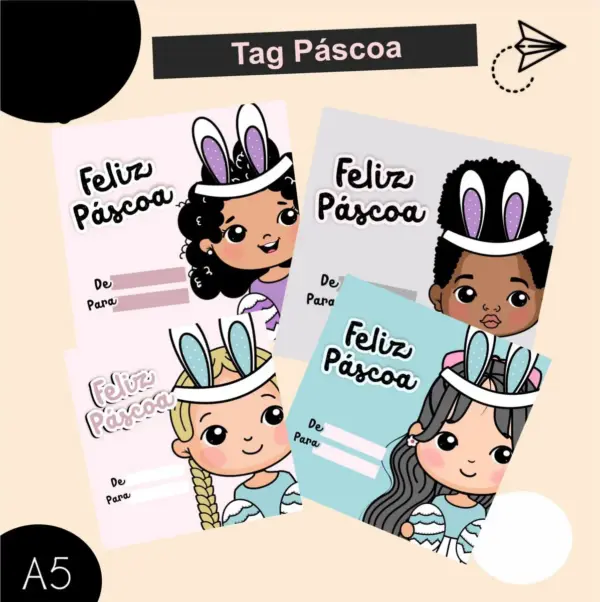 Kit Digital Mascote Pascoa Menino E Menina Png Personalizado 4