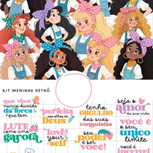 Kit Digital Meninas Retro Vintage Em Png 50 Arquivos 2
