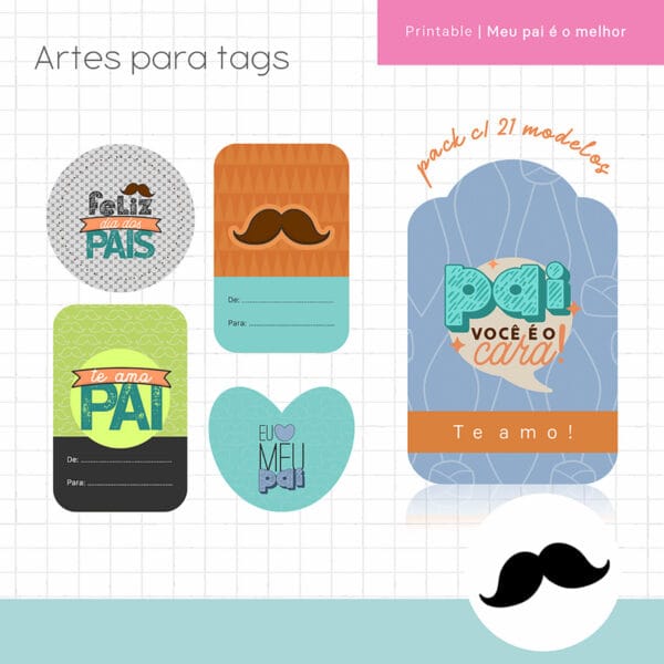 Kit Digital Meu Pai É O Melhor Frases Lettering Tags Papéis