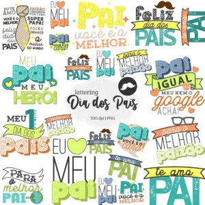 Kit Digital Meu Pai É O Melhor Frases Lettering Tags Papéis