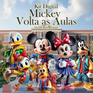Kit Digital Mickey Volta as Aulas em PNG Personalizado