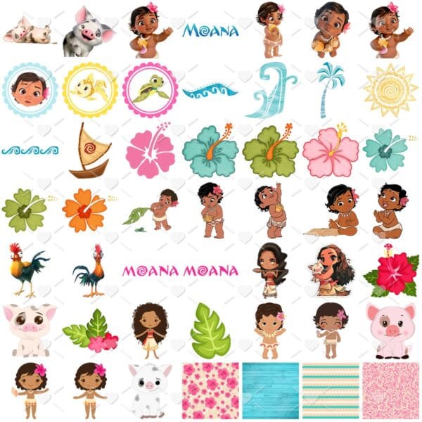 Kit Digital Moana Baby Png Ilustrações Filme Desenho