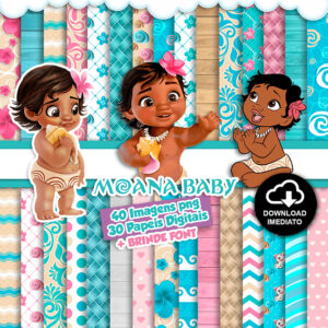 Kit Digital Moana Baby Png Ilustrações Filme Desenho