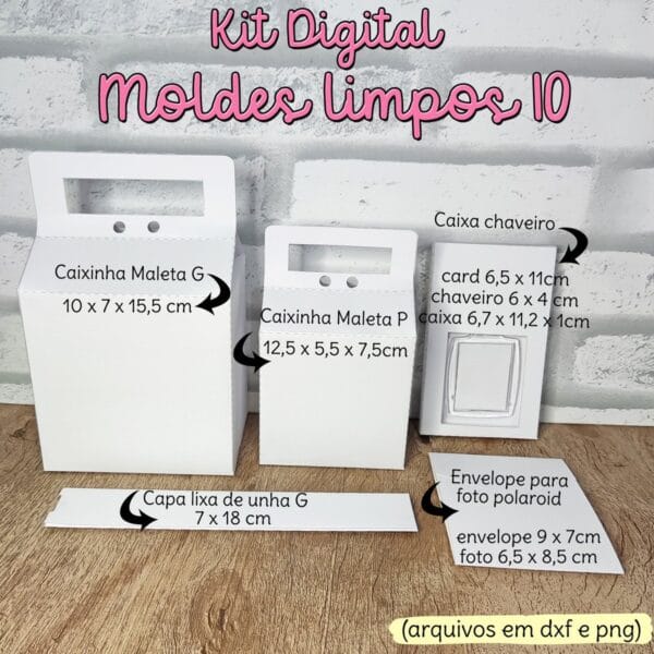 Kit Digital Moldes Limpos Caixinhas
