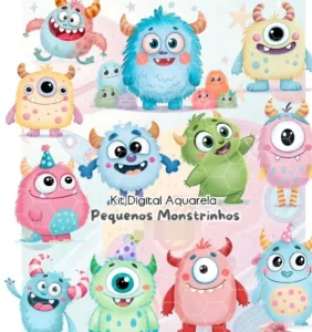Kit Digital Monstrinhos para Festas e Scrapbooking