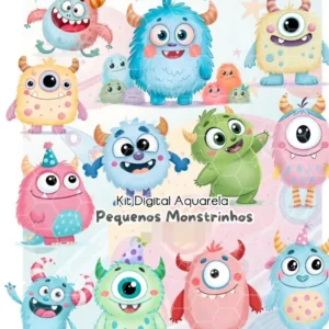 Kit Digital Monstrinhos para Festas e Scrapbooking