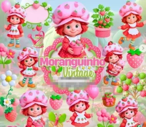 Kit Digital Moranguinho Vintage em PNG para DIY