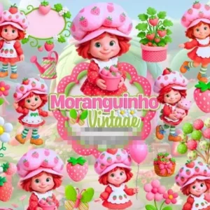 Kit Digital Moranguinho Vintage em PNG para DIY