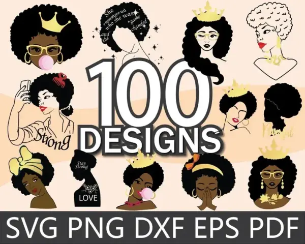 Kit Digital Mulher Afro Png Arte Para Personalizacao Alta Qualidade 6