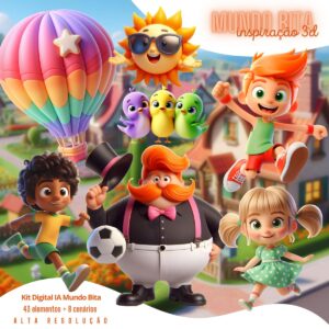 Kit Digital Mundo Bita Baby Png Ilustrações 3D Fofo