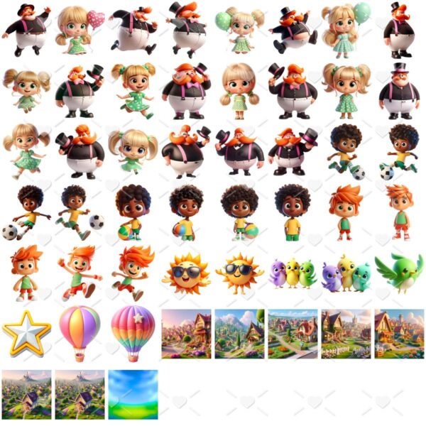 Kit Digital Mundo Bita Baby Png Ilustrações 3D Fofo