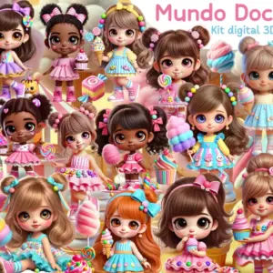 Kit Digital Mundo Doce Png Para Scrapbooking E Sublimacao 2