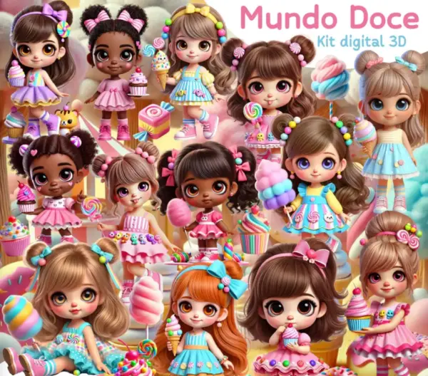 Kit Digital Mundo Doce Png Para Scrapbooking E Sublimacao 2