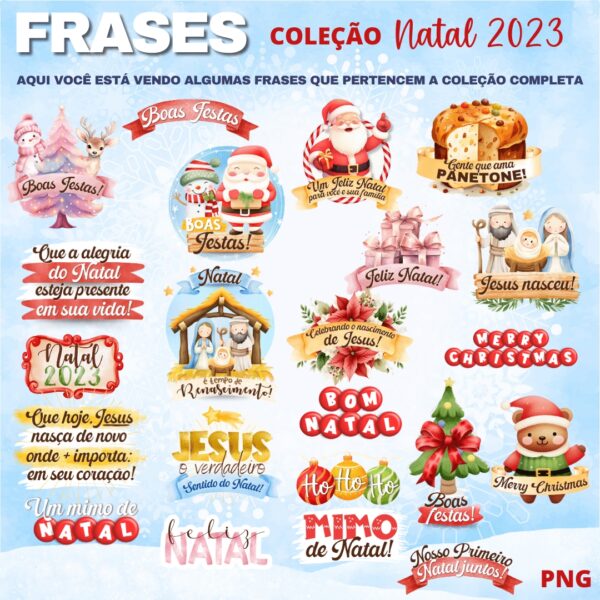 Kit Digital Natal 2023 Arquivos de Corte Ilustrações Caneca