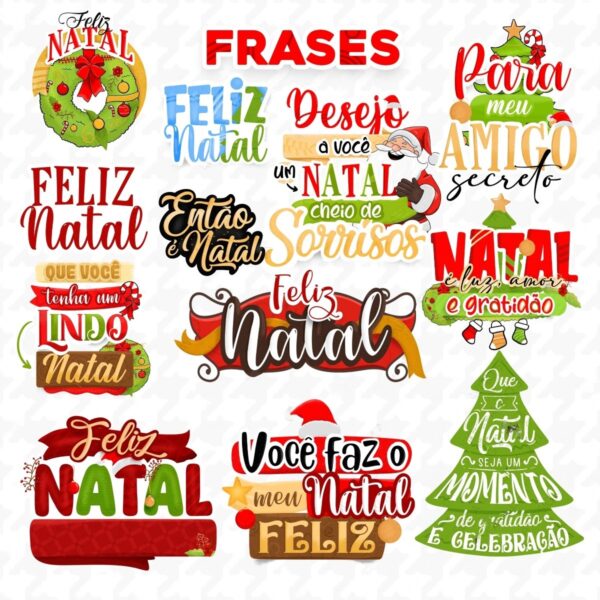 Kit Digital Natal Artes Caneca Ilustrações Frases Natalinas