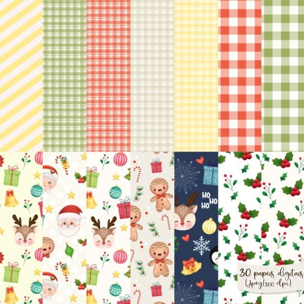 Kit Digital Natal Clássico Ilustrações e Frases Natalinas