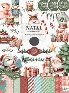 Kit Digital Natal Encantado Com Papai Noel Em Png 2