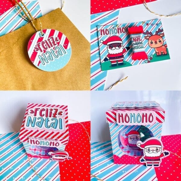 Kit Digital Natal Fofinho Frases Ilustrações +135 Elementos