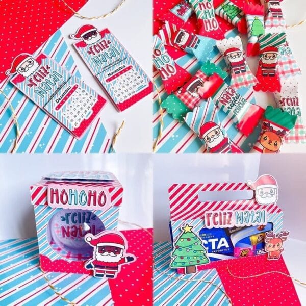Kit Digital Natal Fofinho Frases Ilustrações +135 Elementos