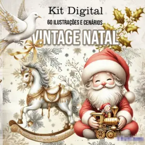 Kit Digital Natal Vintage PNG Decoracoes Festivas 11 Kit Digital Natal Vintage PNG Decoracoes Festivas