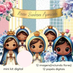 Kit Digital Nossa Senhora Aparecida PNG para Sublimação