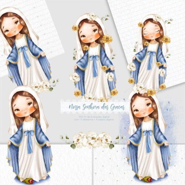 Kit Digital Nossa Senhora Das Graças Papelaria Personalizada