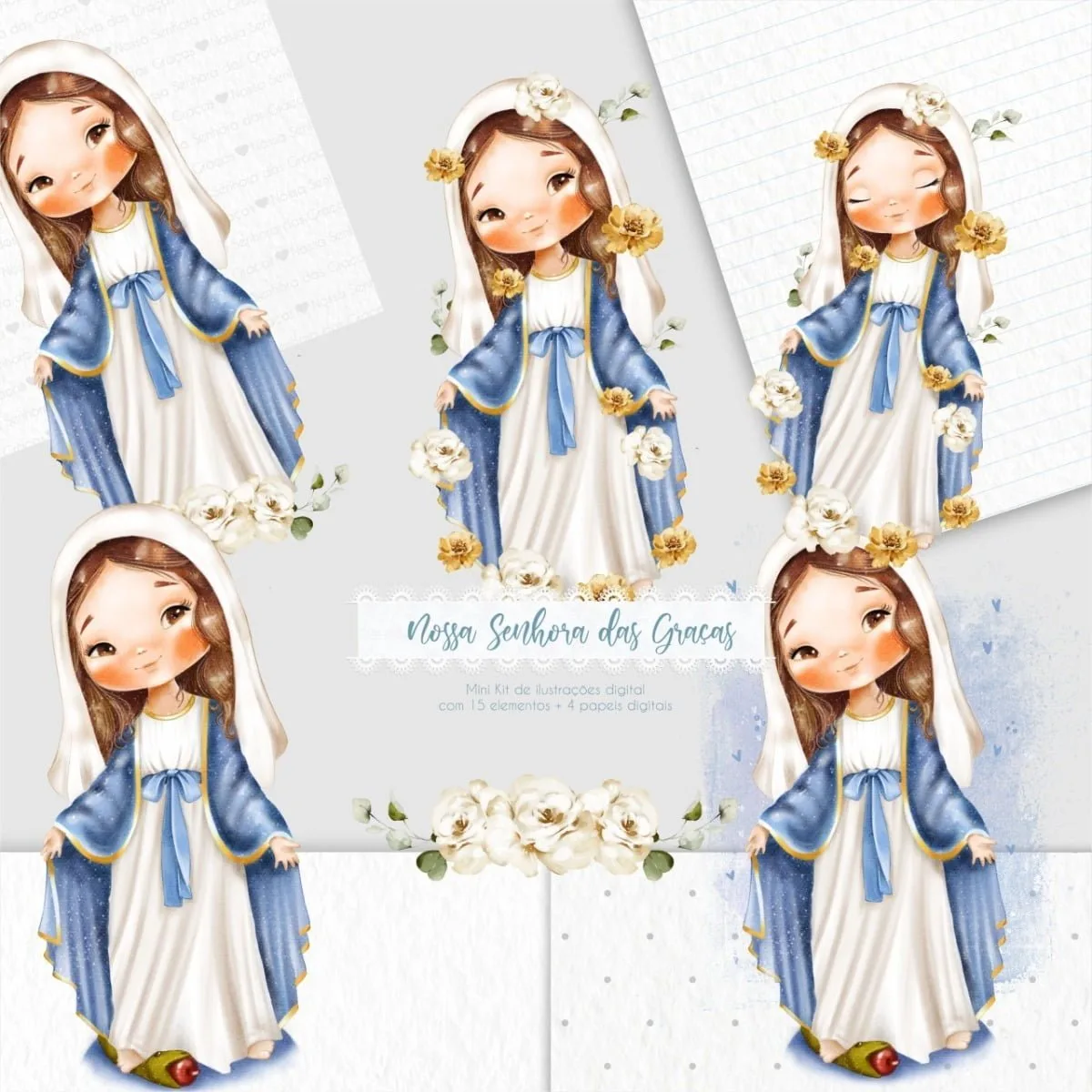 Kit Digital Nossa Senhora Das Graças Papelaria Personalizada 2 Kit Digital Nossa Senhora Das Graças Papelaria Personalizada