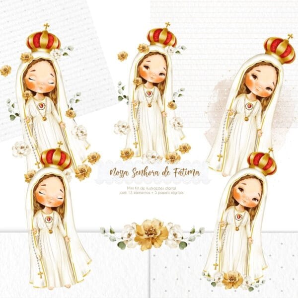 Kit Digital Nossa Senhora De Fátima Imagens Png Scrapbook