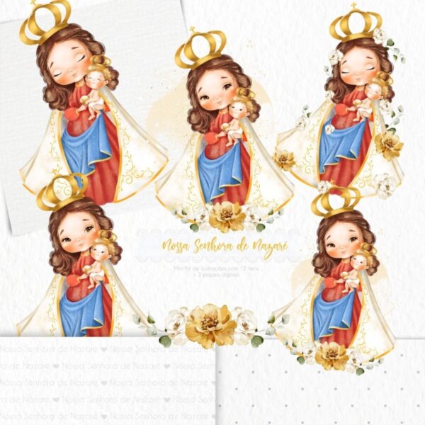 Kit Digital Nossa Senhora De Nazaré Personalizados Scrapbook