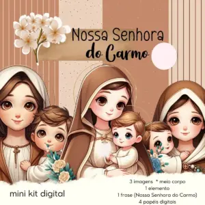 Kit Digital Nossa Senhora do Carmo Santinhos PNG