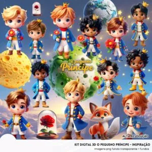Kit Digital O Pequeno Príncipe 3D Cute Fofo Ilustrações Png