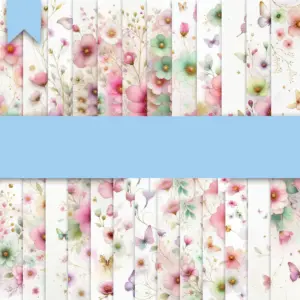 Kit Digital Papeis Florais Borboletas Png Fundos Scrapbooking