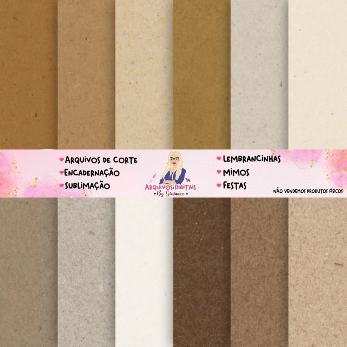 Kit Digital Papéis Natural Kraft 1 Kit Digital Papéis Natural Kraft