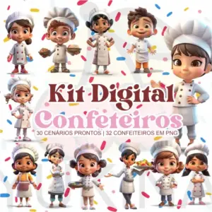 Kit Digital Para Amantes De Cozinha Em Png Estilizado