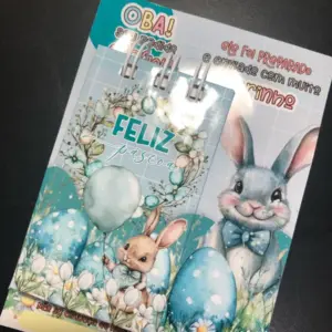 Kit Digital Pascoa Cartao E Capa Para Mini Bloco 4