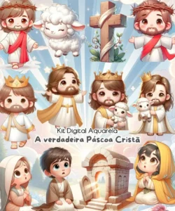 Kit Digital Páscoa Cristã em PNG para Artesanato