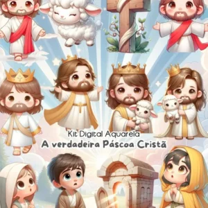 Kit Digital Páscoa Cristã em PNG para Artesanato