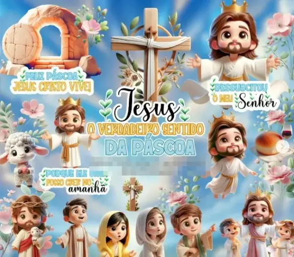 Kit Digital Pascoa Crista Png 3d Para Sublimacao