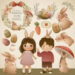 Kit Digital Páscoa Cute Fofa Para Impressão Personalizados 14 Kit Digital Páscoa Cute Fofa Para Impressão Personalizados