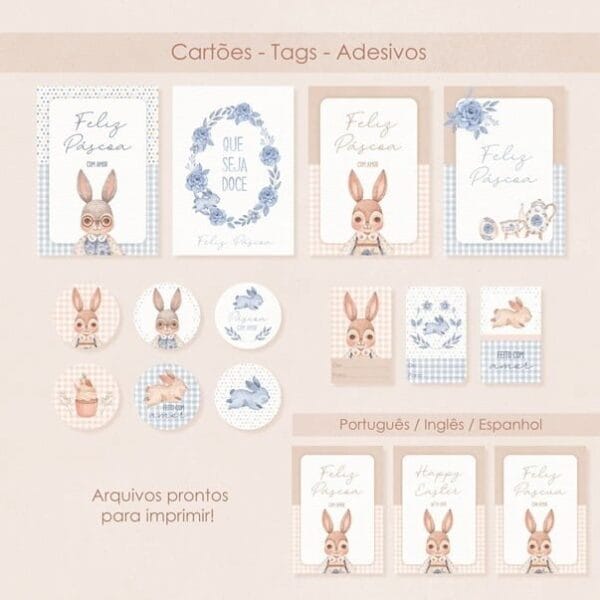 Kit Digital Páscoa Figuras Png P Imprimir Personalizados