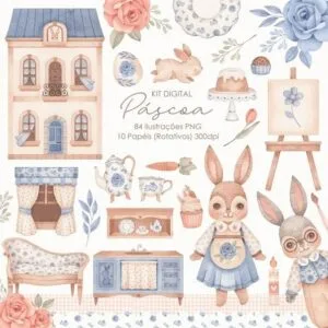 Kit Digital Páscoa Figuras Png P Imprimir Personalizados