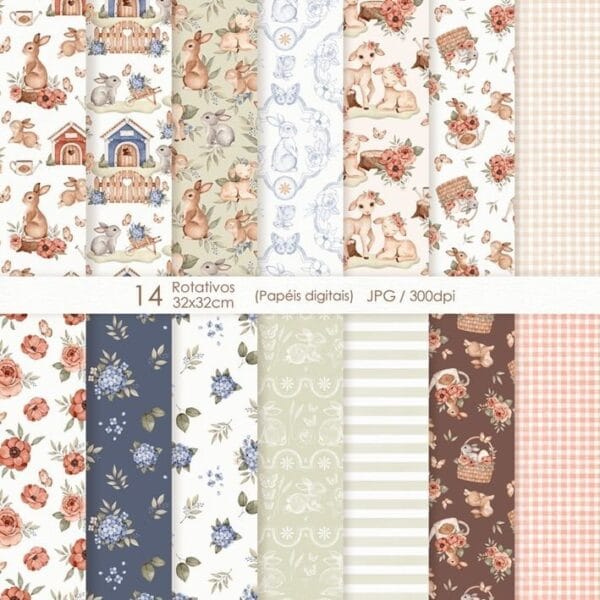 Kit Digital Pasquarela Ilustrações Páscoa Aquarelada Png