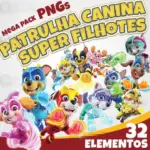 Kit Digital Patrulha Canina Filhotes PNG Sublimação