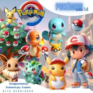 Kit Digital Pokémon Ilustrações 3D Imagens Png Transparente 32 Kit Digital Pokémon Ilustrações 3D Imagens Png Transparente