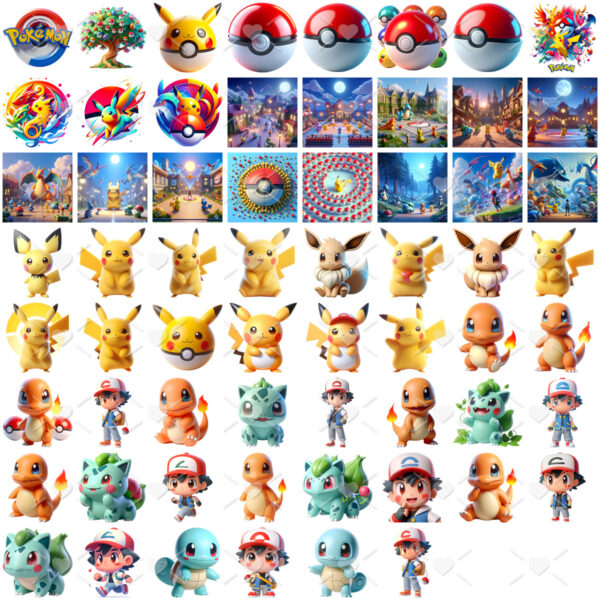 Kit Digital Pokémon Ilustrações 3D Imagens Png Transparente