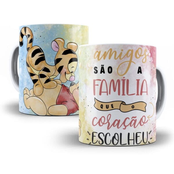 Kit Digital Pooh e Amigos Artes Caneca + Almofada Em Corel