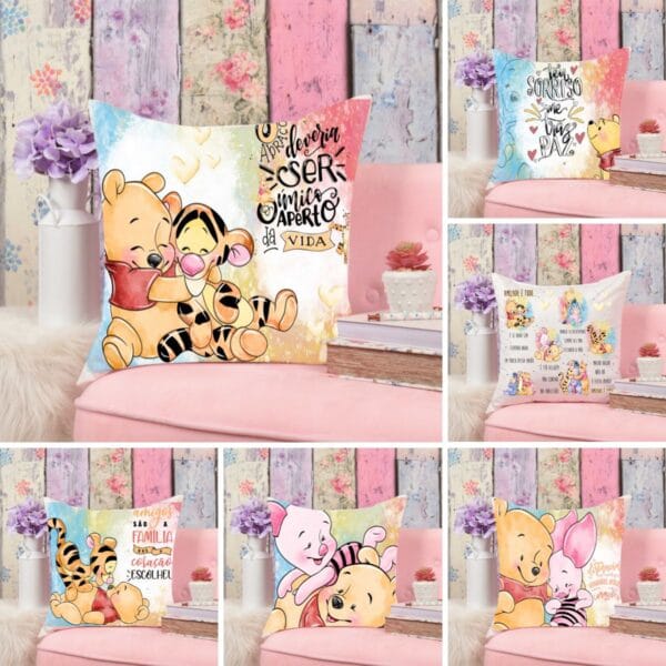 Kit Digital Pooh e Amigos Artes Caneca + Almofada Em Corel