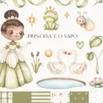 Kit Digital Princesa E O Sapo Png Scrapbooking E Sublimacao 6